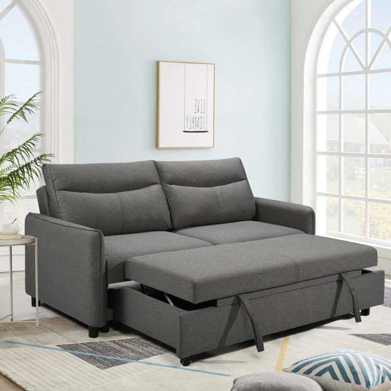 Canapé-lit convertible Modern 1 3, canapé-lit futon en tissu avec lit gigogne et canapé-lit, Gris