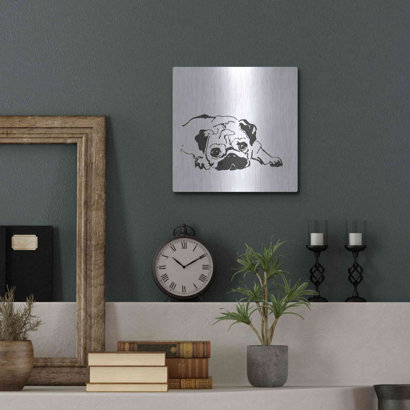 «Line Dog Pug II» par Chris Paschke, H 12 po x l 12 po