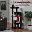 Arbre à chat avec très grand hamac, tour à chat noire 45,7 po avec lit en cercueil, maisonnette pour chat, poteaux à griffes en sisal et perchoir supérieur, arbre à chat multi-niveaux-131245980