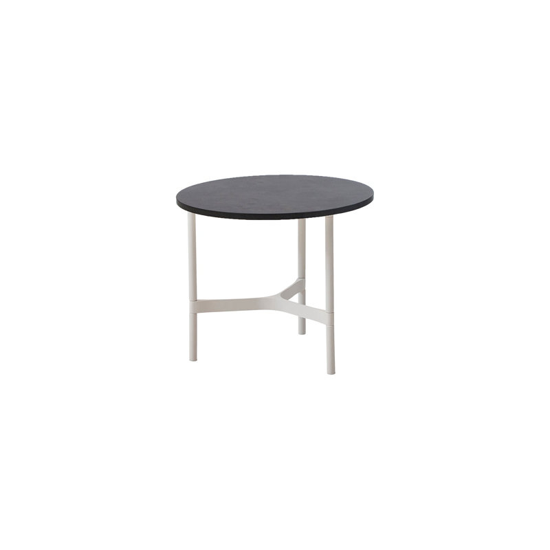 Twist Outdoor Round Teak Coffee Table, Lava Gray/Gray, 14.99" H x 17.8" W x 17.8" D