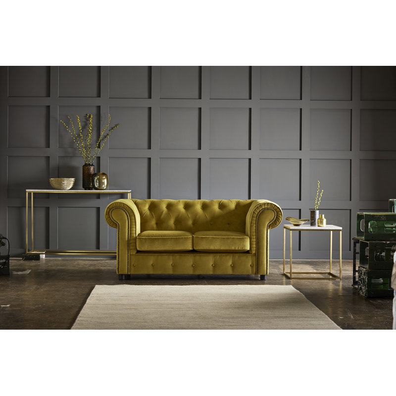 Aaron 2 Seater Velvet Sofa, 2, Tumeric