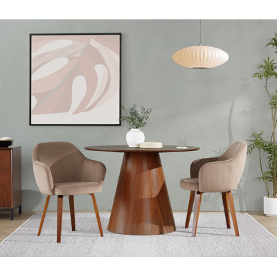 Brynn Upholstered Dining Chair with Bent Wood Legs