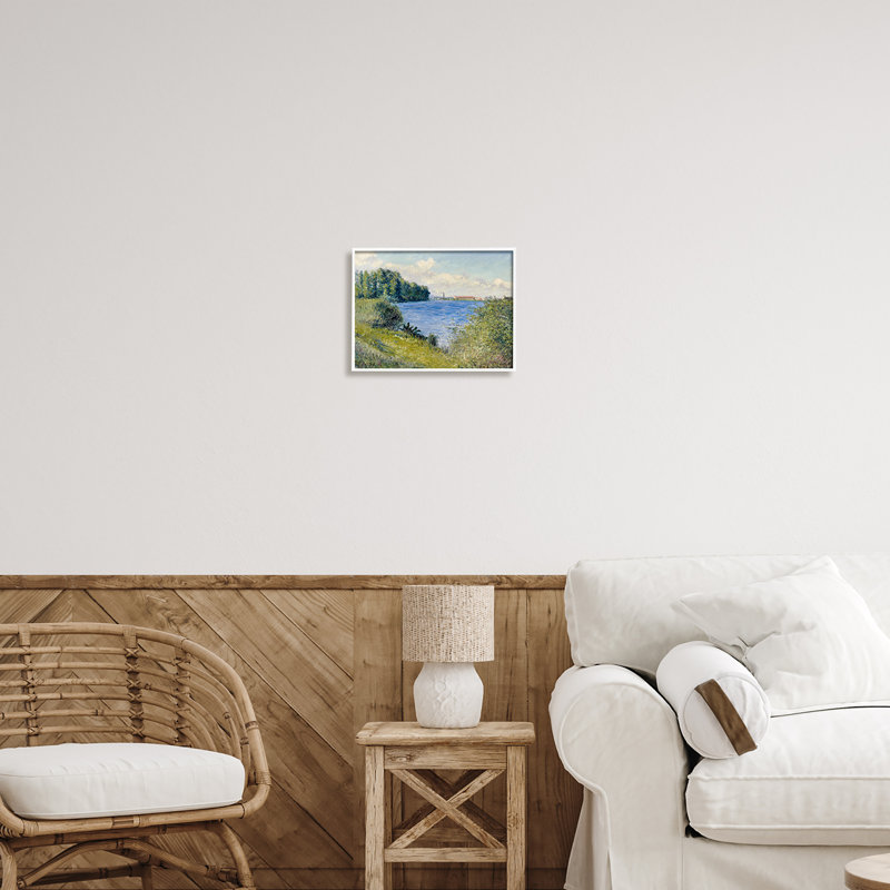 Eau bleue claire bord de mer, H 11 po x l 14 po x P 1,5 po, Giclée encadrée blanc bord de mer