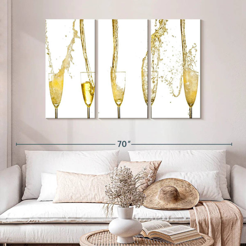 Yarlin Champagne Streams, 32" H x 50" W