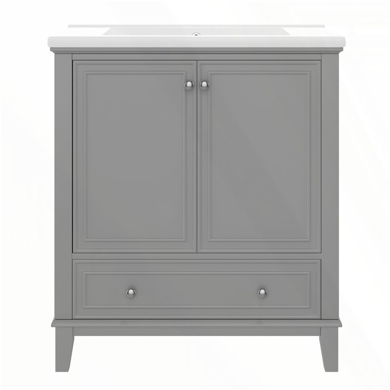 Meuble-lavabo 30 po avec lavabo, Gris