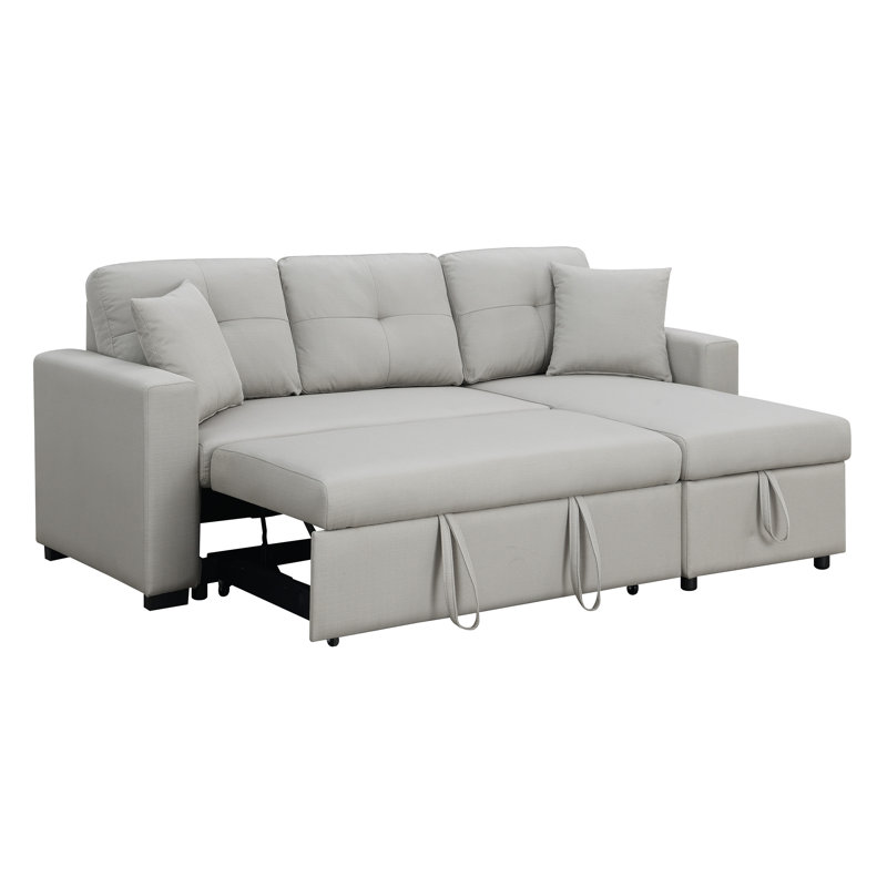 Markleeville Upholstered L-Shaped Sectional Reversible, Beige Chenille