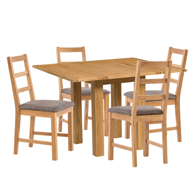 4 - Person Solid Oak Dining Set, Grey