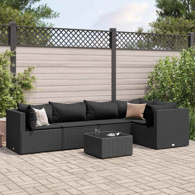 Ensemble de patio 5 pièces avec coussins en rotin Latitude Run®