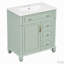 Meuble-lavabo de salle de bain de 76 cm avec lavabo en céramique-1150937846