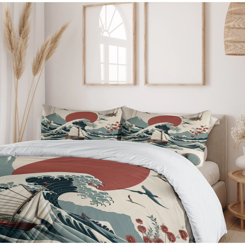 Nautical Duvet Cover, King Duvet Cover + 2 Standard Shams