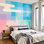 Papier peint adhésif auto-adhésif moderne pour la chambre à coucher L 69 po x l 96 po Peel and Stick