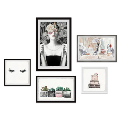 Aubree Princess Rose Pentaptych