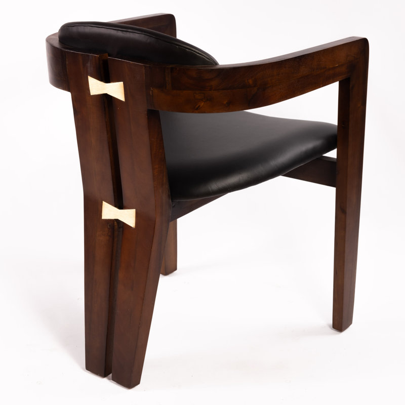 Serena Upholstered Arm Chair, Black, Brown