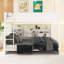 Lit double superposé au-dessus de grand lit double avec armoires de rangement et ports USB-567726069-567726070