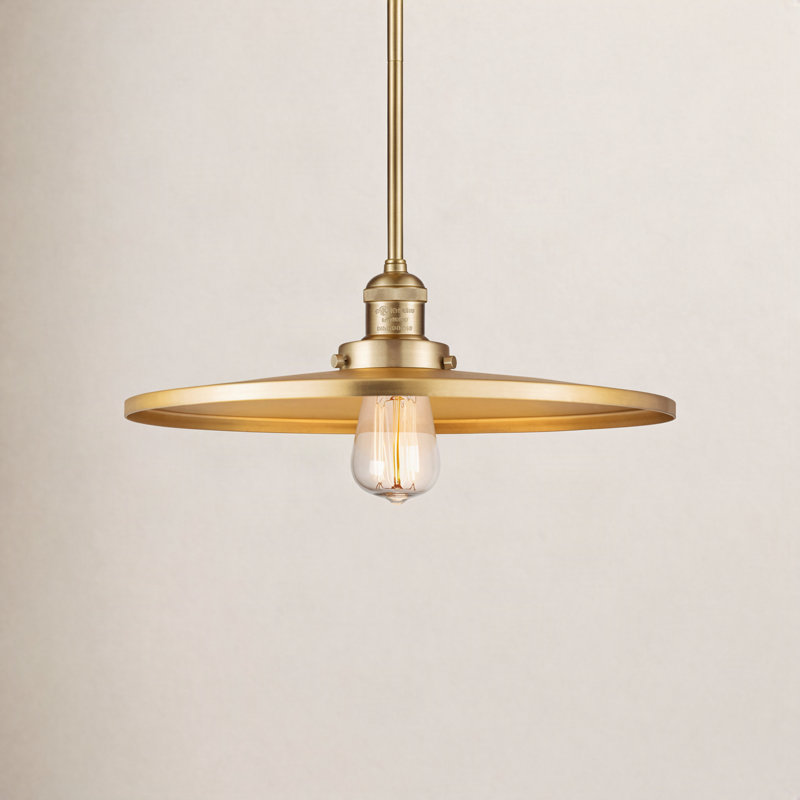 Luminaire suspendu conique à 1 lumière Rouvin, H 5,38 po x l 16 po x P 16 po, Satin Gold, Satin Gold