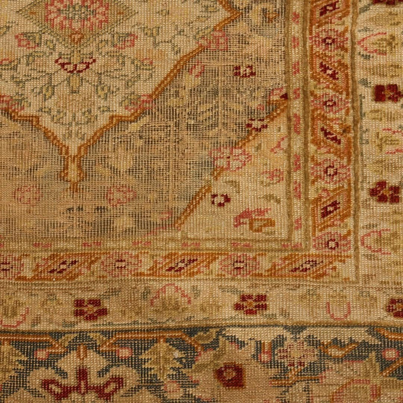 Wool Floral Area Rug in Beige