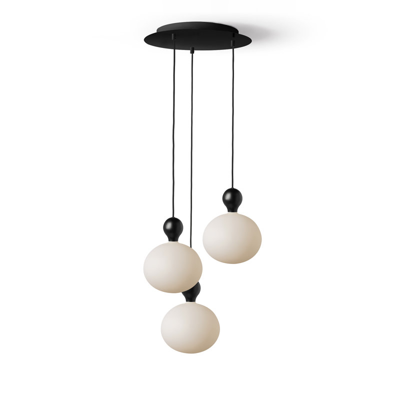 Burlinson 3 - Light LED Bulb Pendant, Black