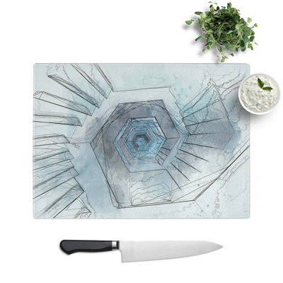Glass Endless Staircase in Abstract Chopping Board