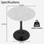 Table de salle à manger ronde d'aspect marbre avec base piédestal noire classique, 27,6 pouces, sièges 2 à 4, plateau blanc, style minimaliste moderne