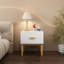 Table de chevet blanche moderne avec tiroir et pieds en bois, table de chevet minimaliste avec poignée pour chambre à coucher, salon, appartement