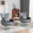 Upholstered Velvet Armchair-1485264352