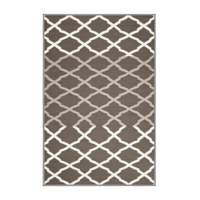 Machine Washable Trellis Grey Area Rug
