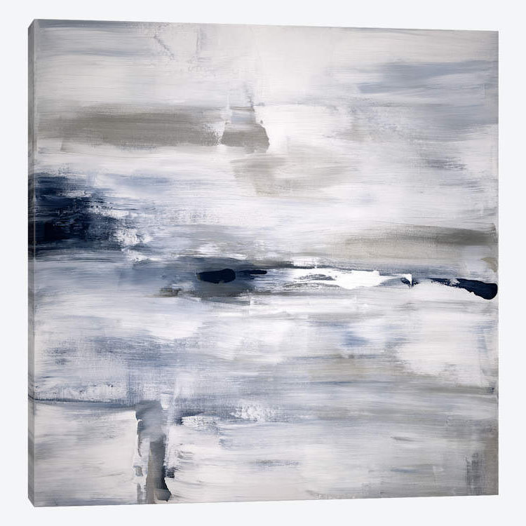 «Shifting Tides I», impression sur toile, Papier d'art encadré noir, Blanc, H 24 po x l 24 po x P 1 po
