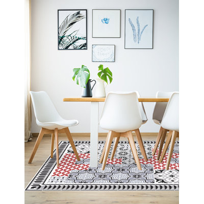 Aaheli Vinyl Machine Printed Area Rug