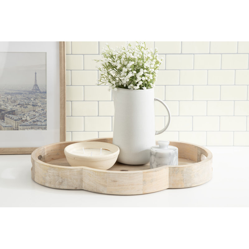 Plateau de service rectangulaire en bois rustique