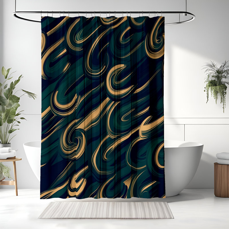 Rideau de douche Art Déco, H 72 po x l 70 po