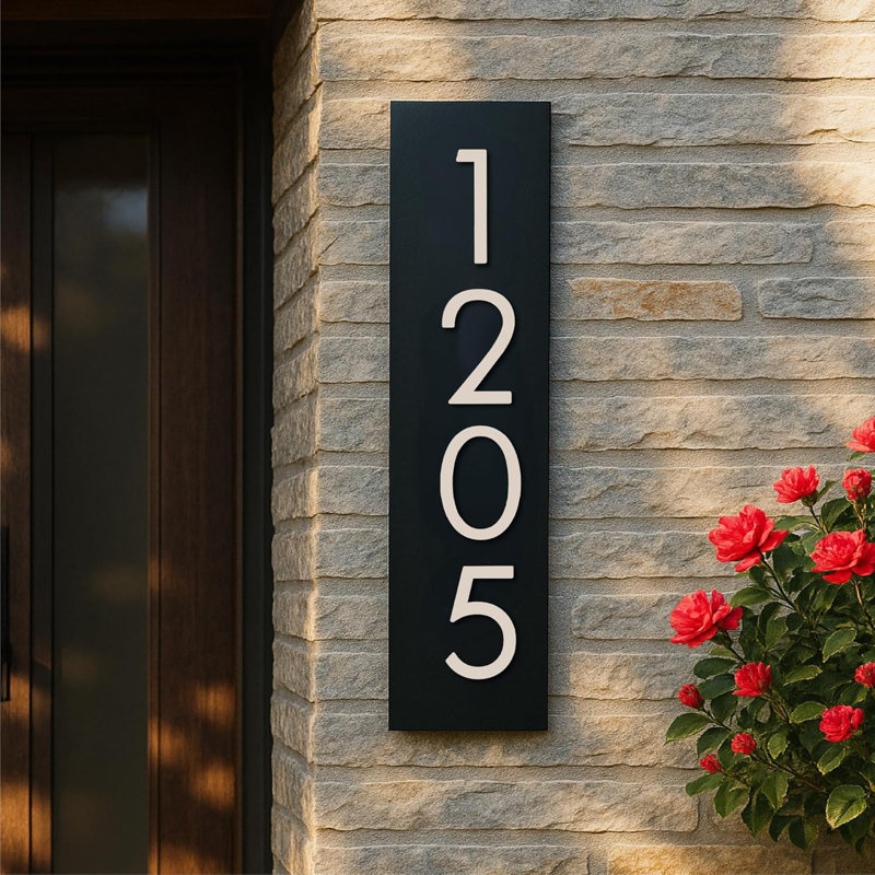 Méga poignées avec numéros de maison pour l'extérieur - 5 po pour installation facile à installer au mur - Numéros de métal robustes pour l'adresse sur la maison, quincaillerie de fixation incluse - Nickel satiné (numéro 0)