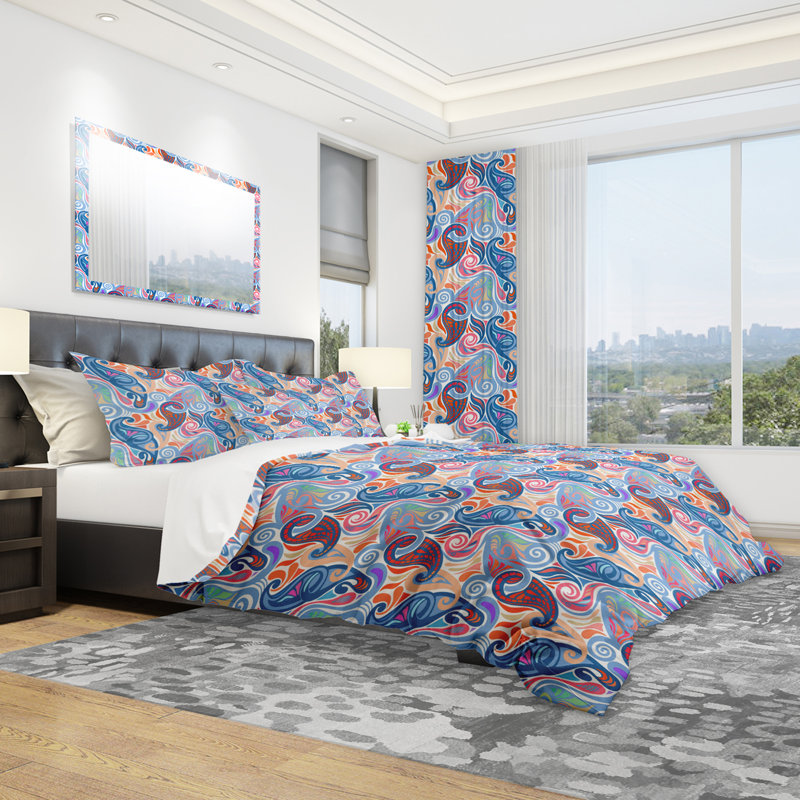 Ensemble de housse de couette moderne, Housse de couette double / grand + 2 taies
