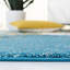 Tapis bleu / doré à motif abstrait Jaxen-1752132712