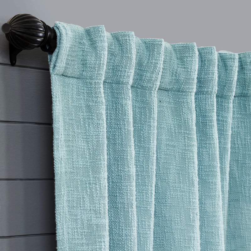 Boucle Weave 100% Cotton Light Filtering Curtain Panel with Back Tabs for Bedroom, 51" W x 108" L, Tourmaline