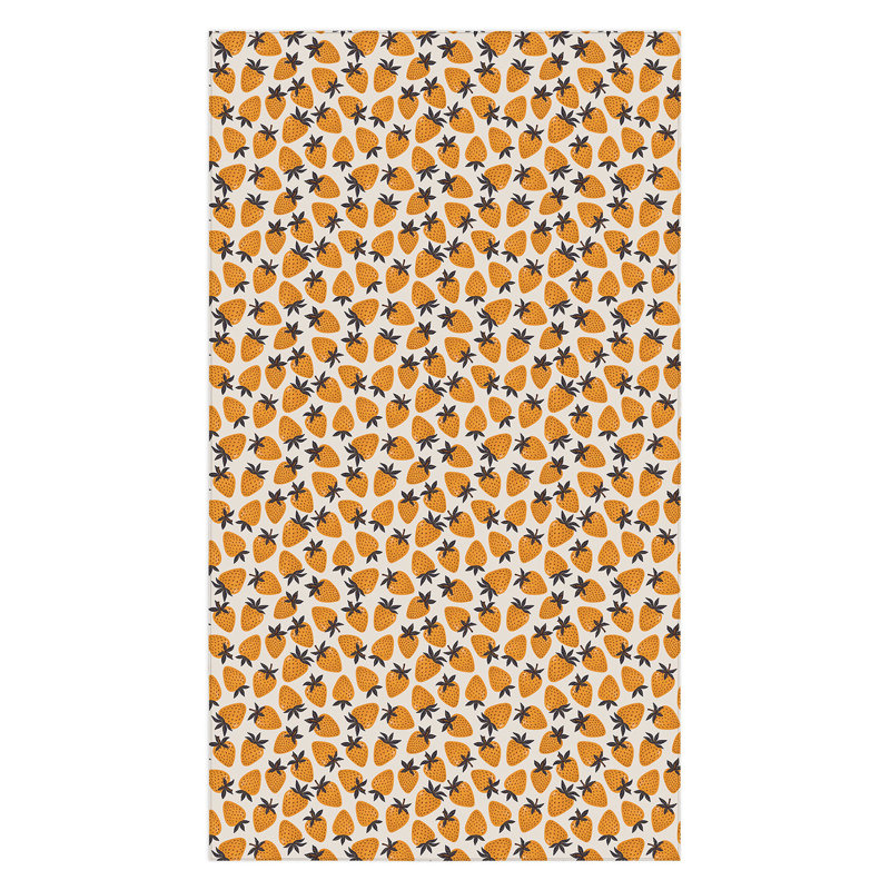 Avenie Yellow And Grey Strawberries Tablecloth