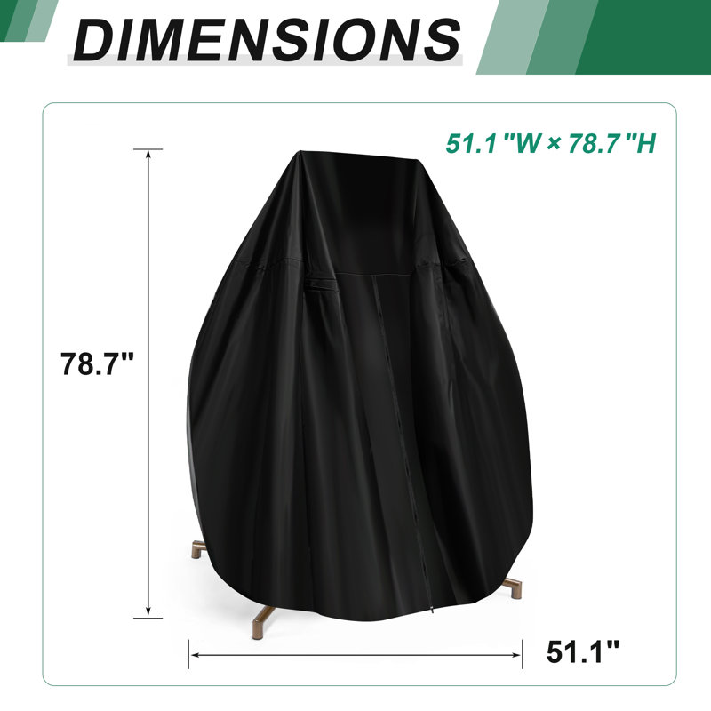 Outdoor Waterproof Furniture Cover For Porch Swing, Hammock, Egg Chair