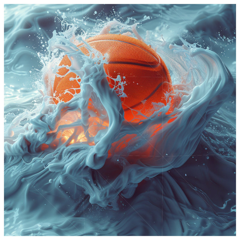 Volleyball toile tendue avec châssis - décoration murale sport en plusieurs tailles, 16 po x 16 po