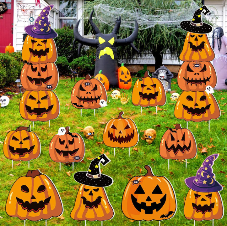 10 citrouilles d'Halloween en plastique