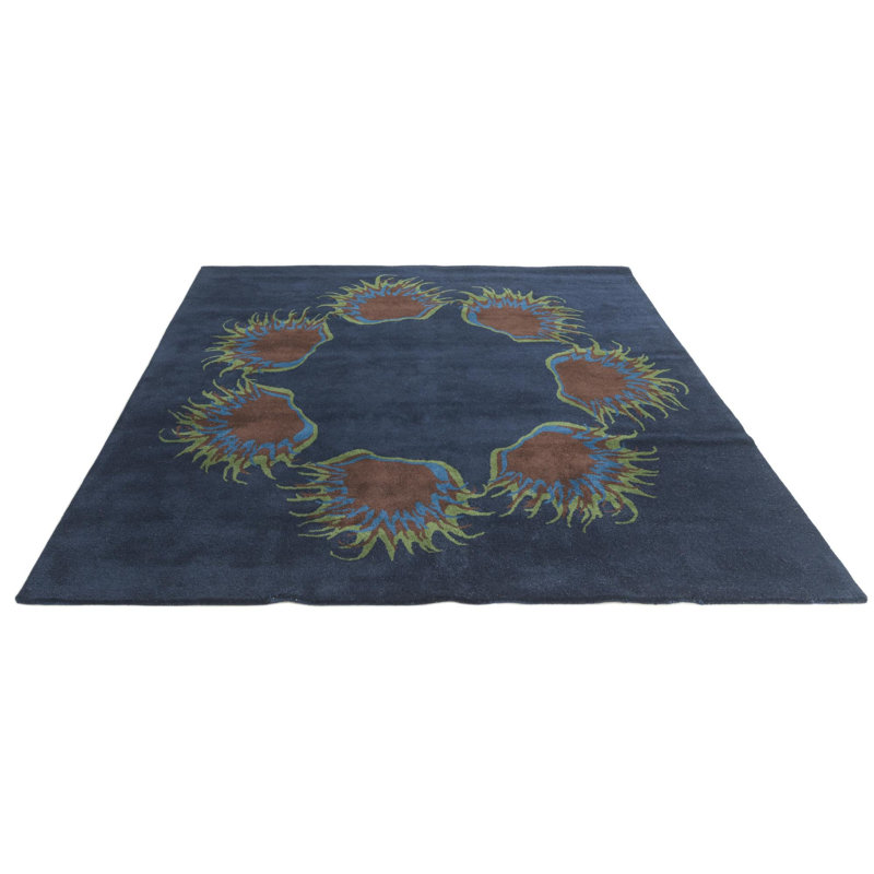 Tapis carré bleu marine Parris