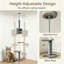 Floor‑to‑Ceiling Cat Tree Multi‑Tier Activity Centre with Condo, Scratching Post & Hanging Balls, Light Grey