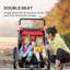 HOMCOM Child Bike Trailer for 2 Kids 5 Point Harness Steel Frame Red