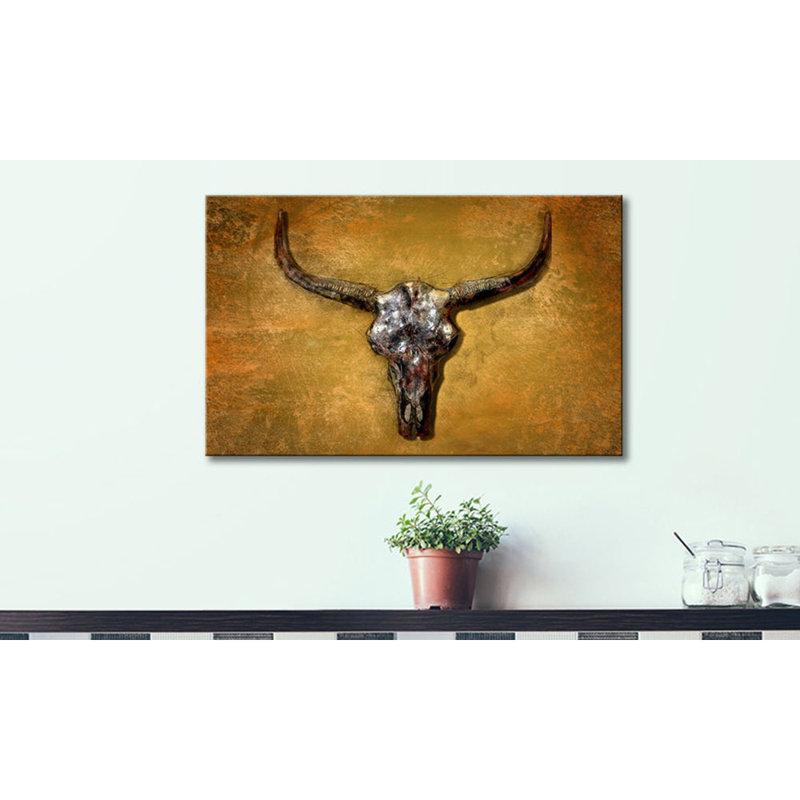 Texas Buffalo - Stretched On Wooden Frame Print on Canvas, 80cm H x 100cm W, 100% cotton canvas