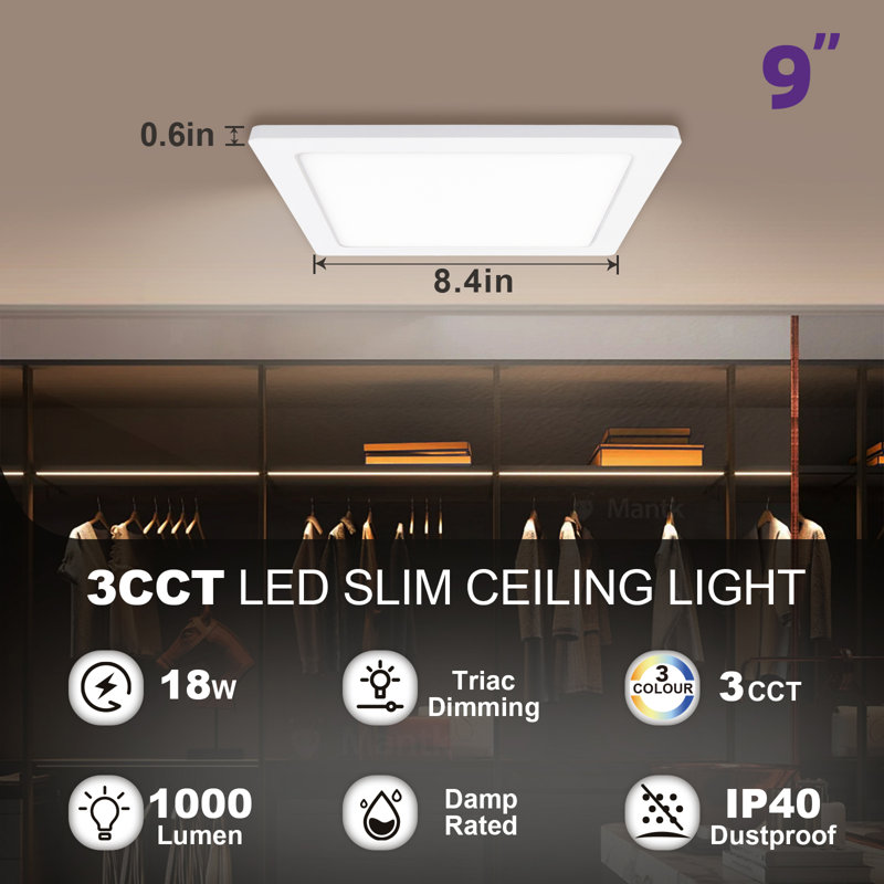 Julinda LED Flush Mount, 0.6" H x 8.4" W x 8.4" D