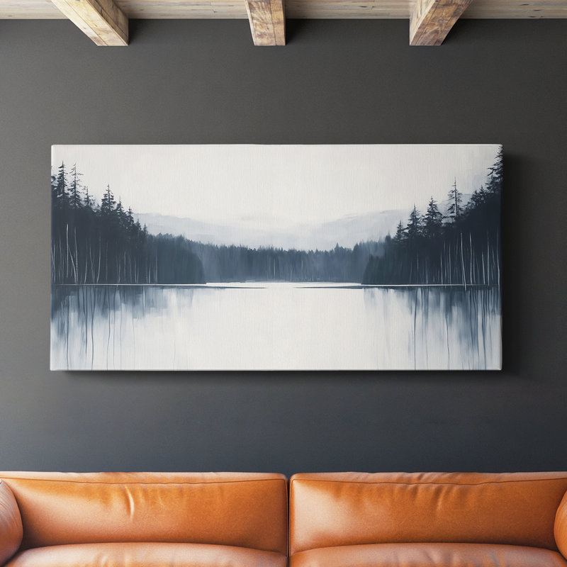 Série paysage - XLIX - Toile tendue avec châssis - Prêt à accrocher, H 20 po x l 40 po