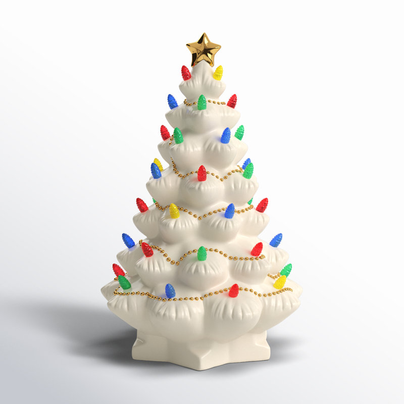 Treasured Traditions Light-Up Tree Figurine, White