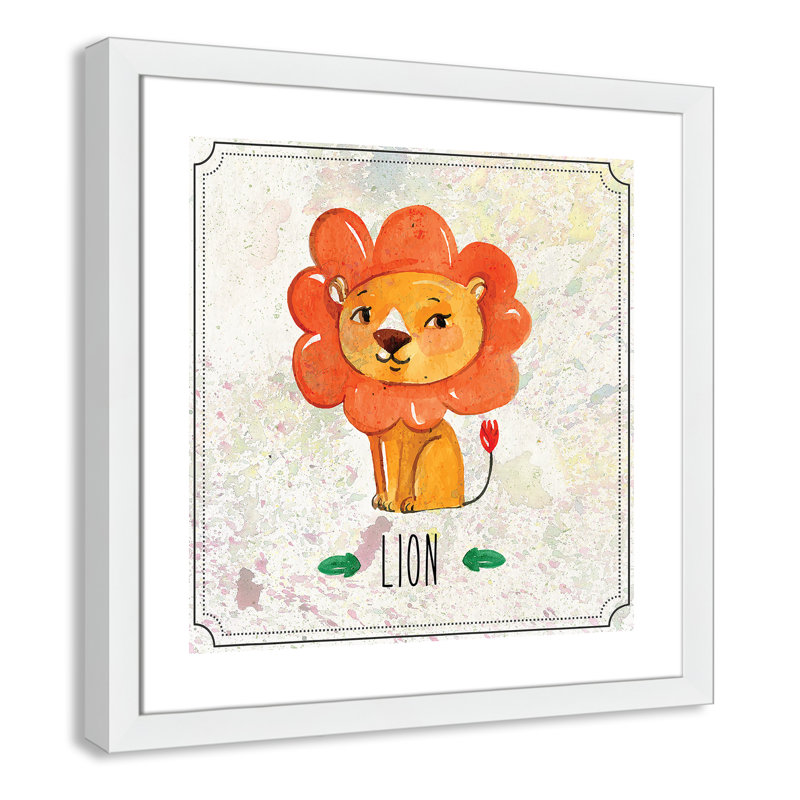 Impression sur papier Jungle Day 1 ', Encadré plat blanc, H 22,5 po x l 22,5 po x P 0,6 po