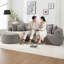 109 Inch Cloud Sectional Couch, Boneless Sofa For Living Room, Corduroy Modular Couch With L Shape Chaise, Modern Compressed Sofa In A Box, Memory Foam Filling (WHITE)-945874184