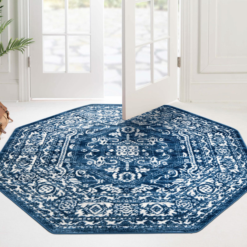 Tapis traditionnel urbain de couleur arctique, Octogone 5 pi 3 po