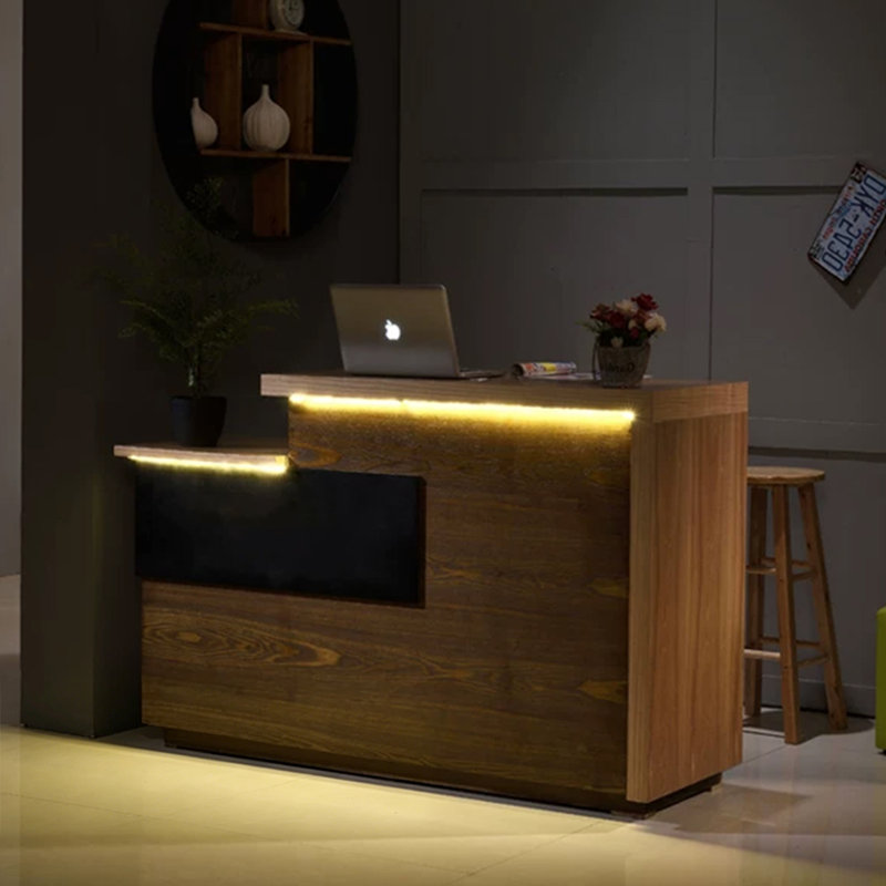 Contemporary Rectangular Manufactured Wood Reception Desk