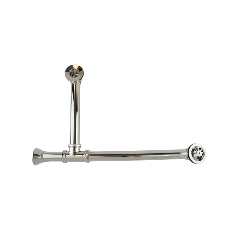 Drain de baignoire avec trop-plein Toe Tap, Nickel poli